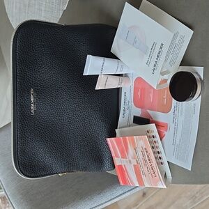 New never used Laura Mercier makeup bag zipper pouch Pure Canvas primer travel